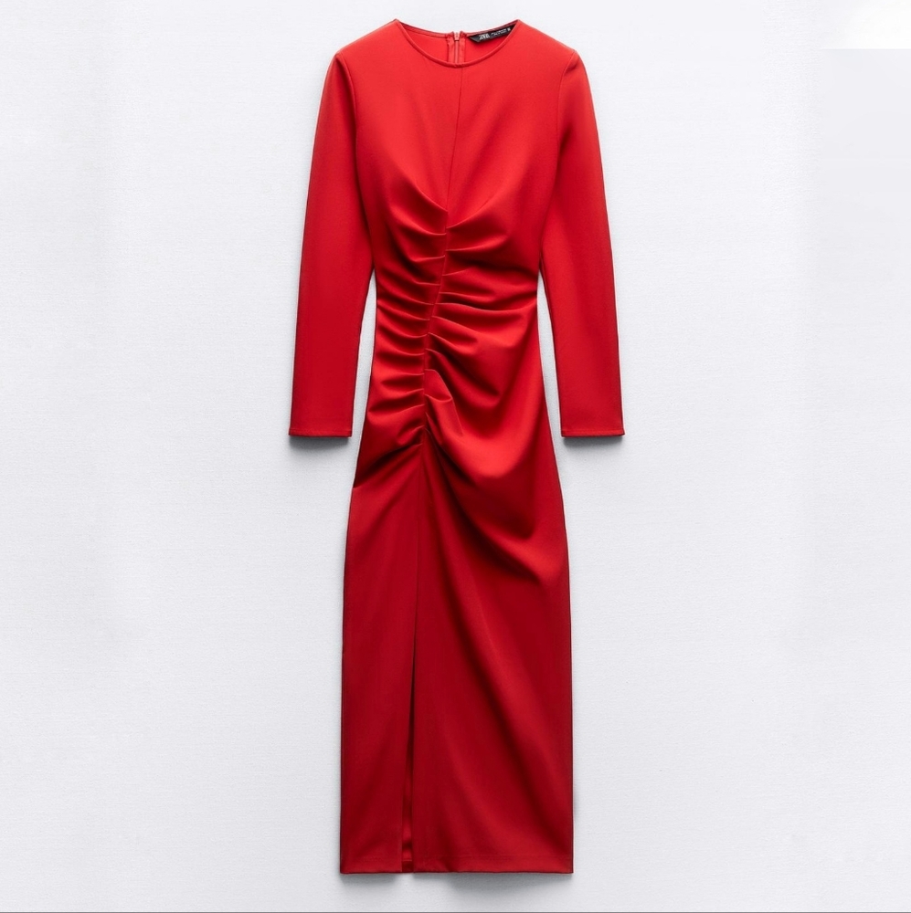 Ruched Midi dress- New - free gift with purchase